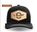 Black & White Leather Patch Snapback Hat
